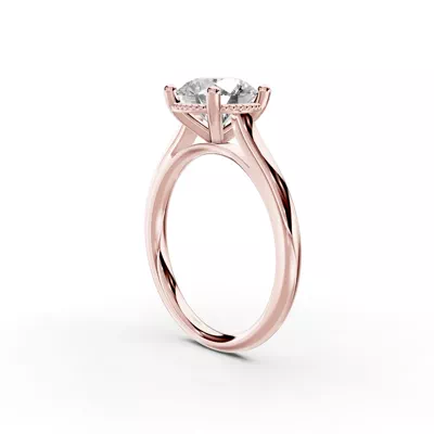 Ravenna Milgrain Halo Solitaire Engagement Ring (1.8mm)