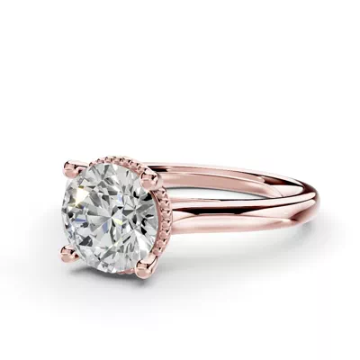 Ravenna Milgrain Halo Solitaire Engagement Ring (2.0mm)