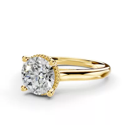 Ravenna Milgrain Halo Solitaire Engagement Ring (2.0mm)