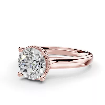 Ravenna Milgrain Halo Solitaire Engagement Ring (2.5mm)
