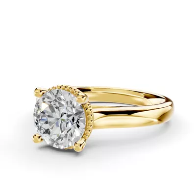 Ravenna Milgrain Halo Solitaire Engagement Ring (2.5mm)