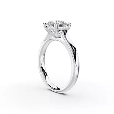 Ravenna Milgrain Halo Solitaire Engagement Ring (2.5mm)