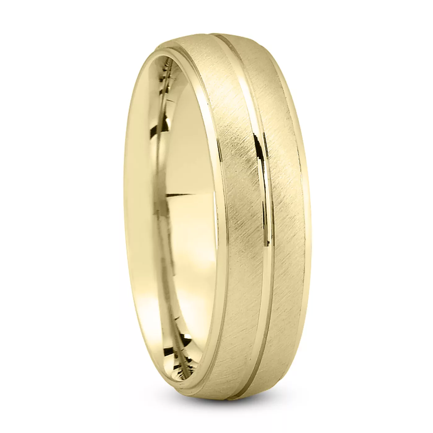 Lal Brushed Band With Polished Groove (7mm)