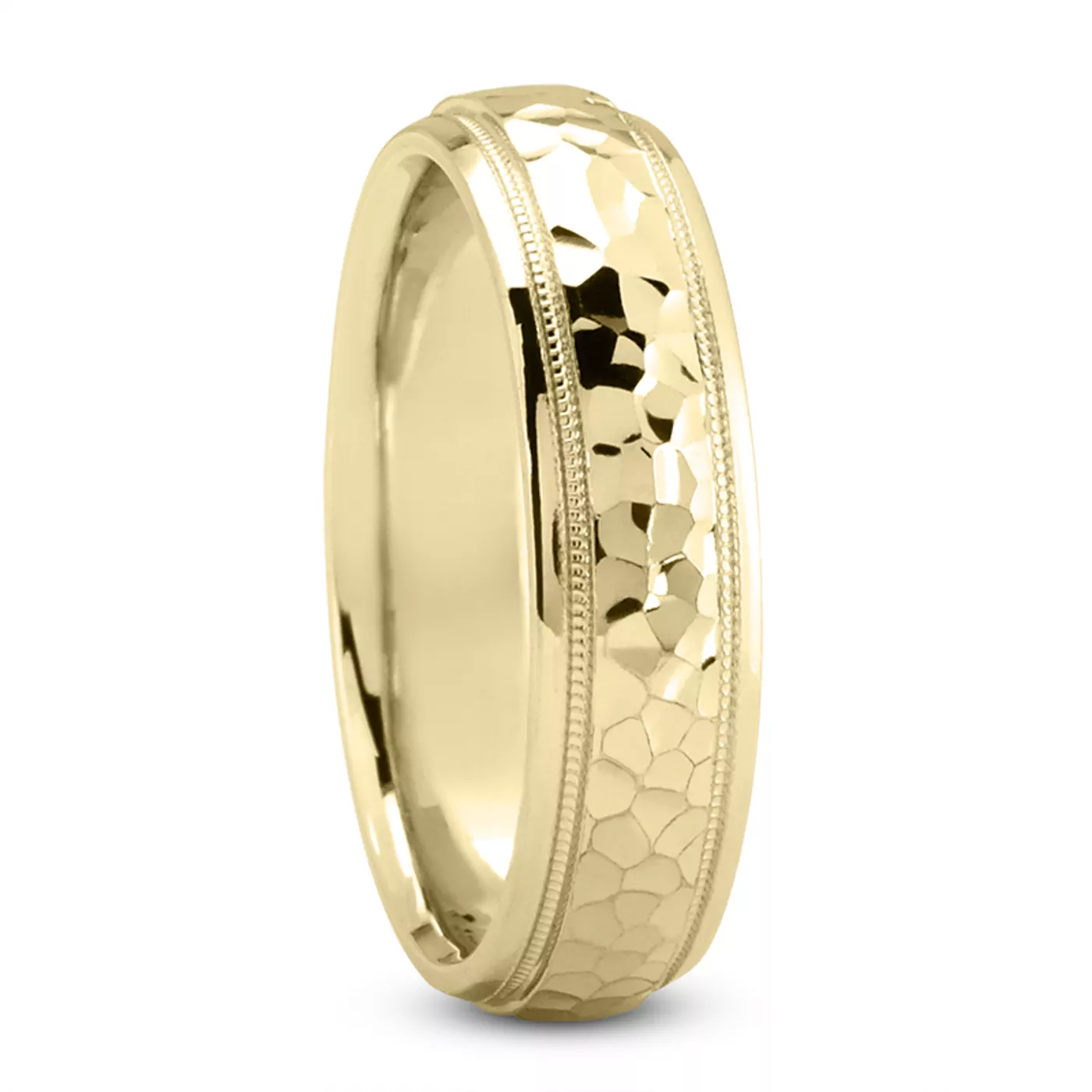 Ari Hammered and Milgrain Band(7mm)