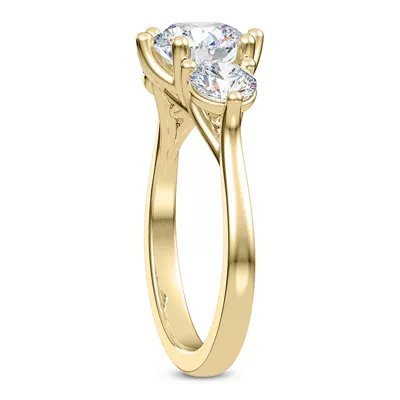 Bryn Trellis Three-Stone Lab Engagement Ring