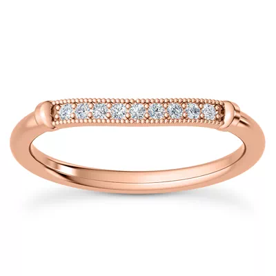 Solaris Beaded Curved Diamond Band