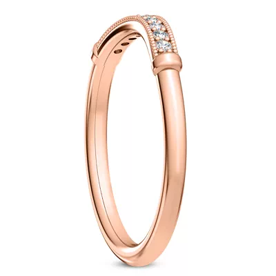 Solaris Beaded Curved Diamond Band