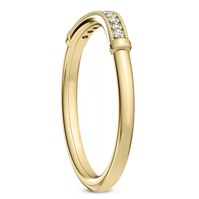 Solaris Beaded Curved Diamond Band