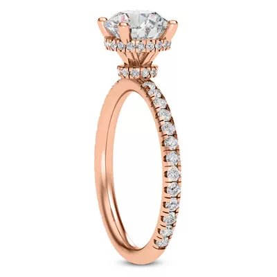 Faye Double Hidden Halo Pave Engagement Ring