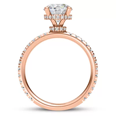 Faye Double Hidden Halo Pave Engagement Ring
