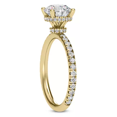 Faye Double Hidden Halo Pave Lab Engagement Ring