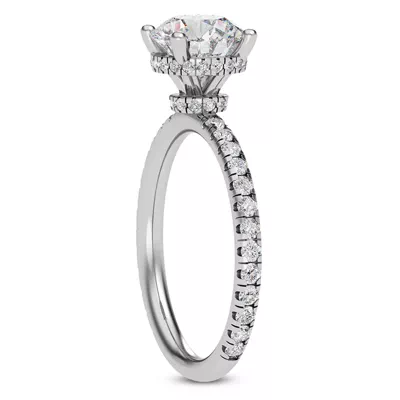 Faye Double Hidden Halo Pave Lab Engagement Ring