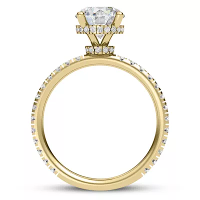 Faye Double Hidden Halo Pave Lab Engagement Ring