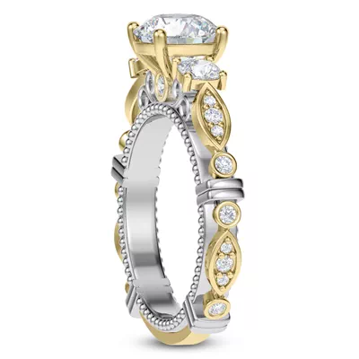 Crater Diamond Engagement Ring