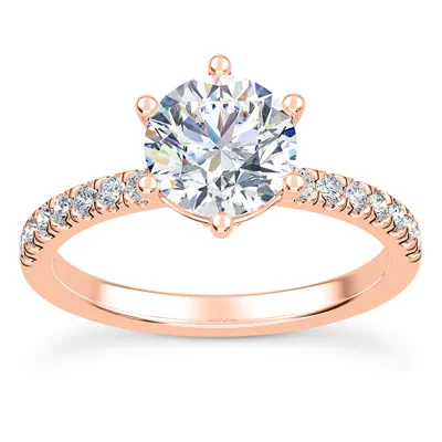 Alka Curved Hidden Halo Engagement Ring