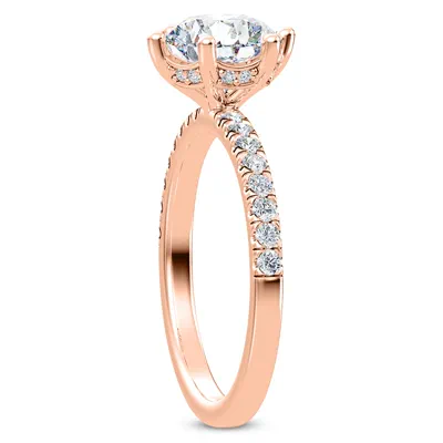 Alka Curved Hidden Halo Engagement Ring