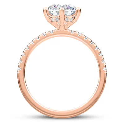 Alka Curved Hidden Halo Engagement Ring