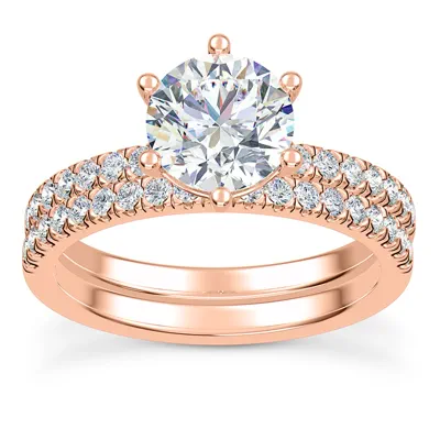 Alka Curved Hidden Halo Engagement Ring