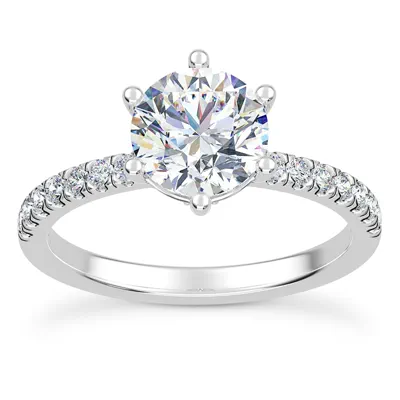 Alka Curved Hidden Halo Engagement Ring