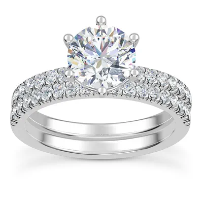 Alka Curved Hidden Halo Engagement Ring