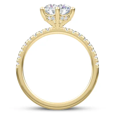 Alka Curved Hidden Halo Engagement Ring