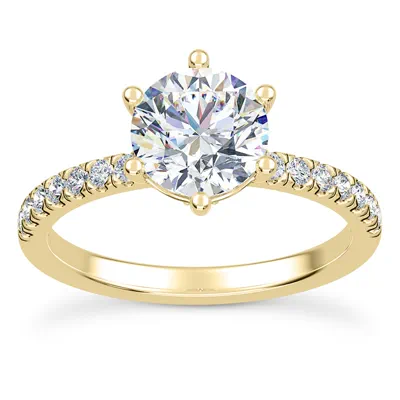 Alka Curved Hidden Halo Engagement Ring