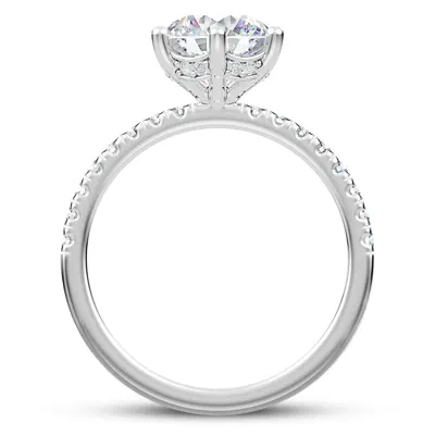 Alka Curved Hidden Halo Engagement Ring