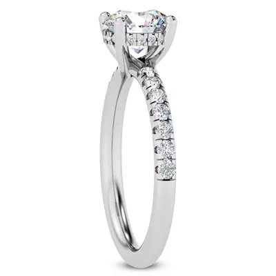 Cache Hidden Halo Trellis Pave Engagement Ring