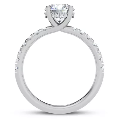 Cache Hidden Halo Trellis Pave Engagement Ring