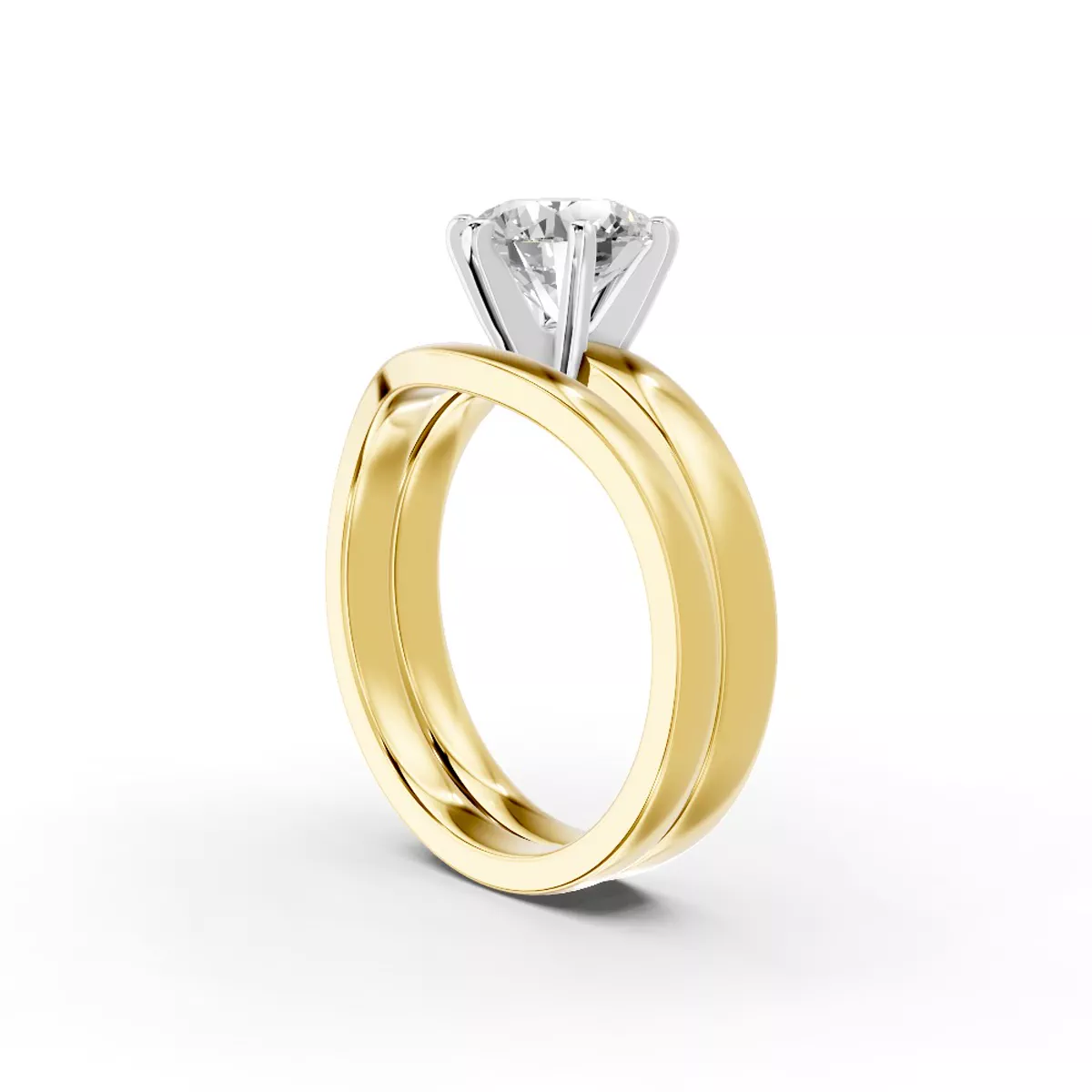 Boda Six Prong 2.5mm Comfort Fit Engagement ring - 18K Yellow Gold