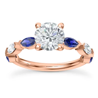 Ocean Sapphire And Diamond Engagement Ring