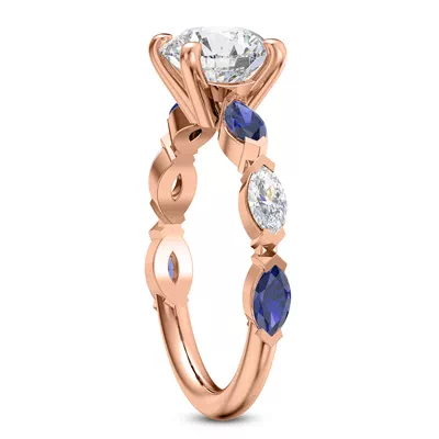 Ocean Sapphire And Diamond Engagement Ring