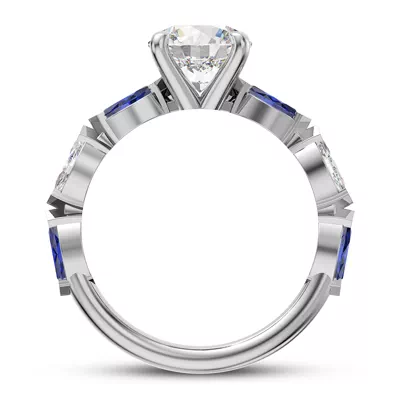 Ocean Sapphire And Diamond Engagement Ring