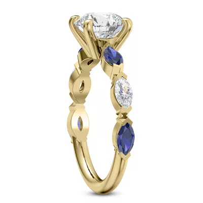 Ocean Sapphire And Diamond Engagement Ring