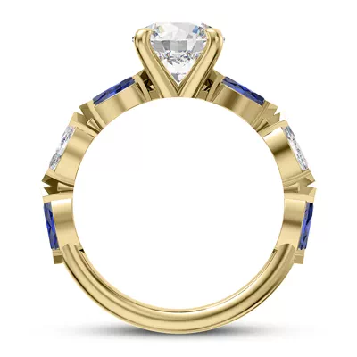 Ocean Sapphire And Diamond Engagement Ring