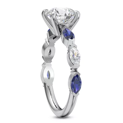 Ocean Sapphire And Diamond Engagement Ring
