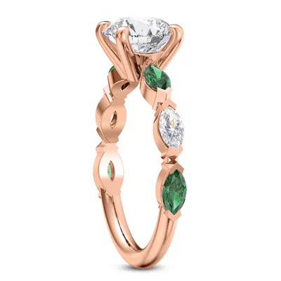 Clora Emerald And Diamond Engagement Ring