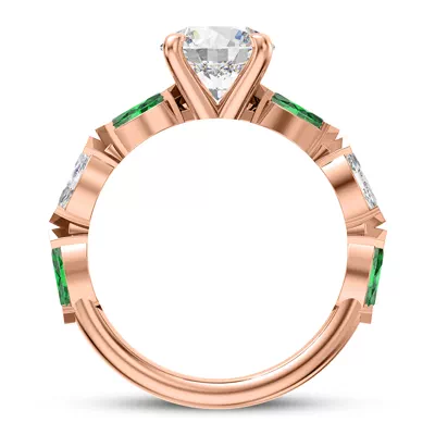 Clora Emerald And Diamond Engagement Ring