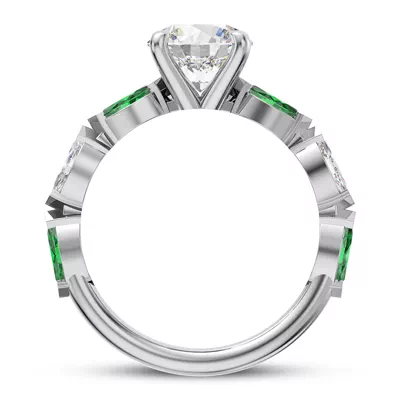 Clora Emerald And Diamond Engagement Ring