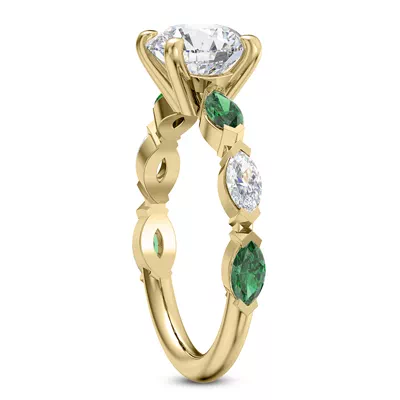 Clora Emerald And Diamond Engagement Ring