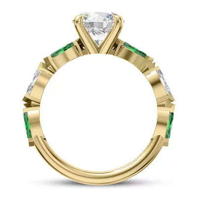 Clora Emerald And Diamond Engagement Ring