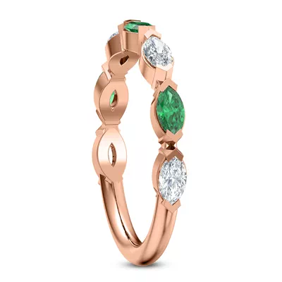 Clora Emerald And Diamond Band