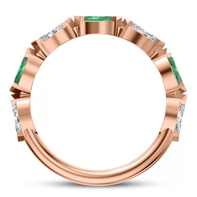 Clora Emerald And Diamond Band