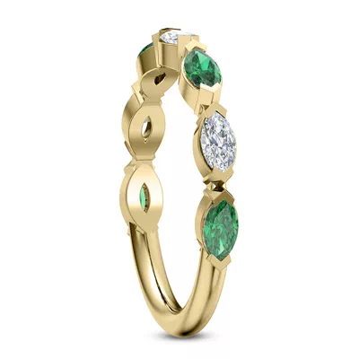 Clora Emerald And Diamond Band