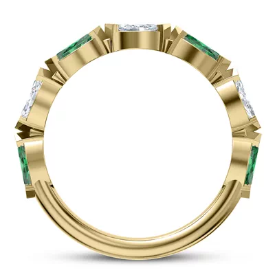 Clora Emerald And Diamond Band