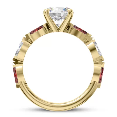 Adamina Ruby And Diamond Engagement ring