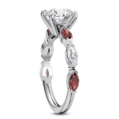 Adamina Ruby And Diamond Engagement ring