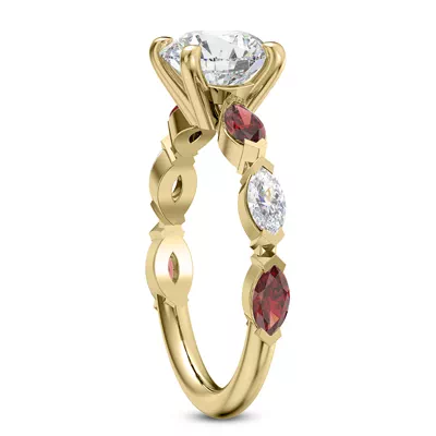 Adamina Ruby And Diamond Engagement ring