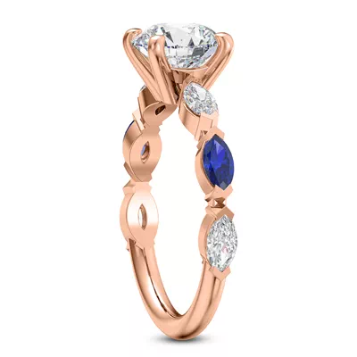 Astro Diamond And Sapphire Engagement Ring
