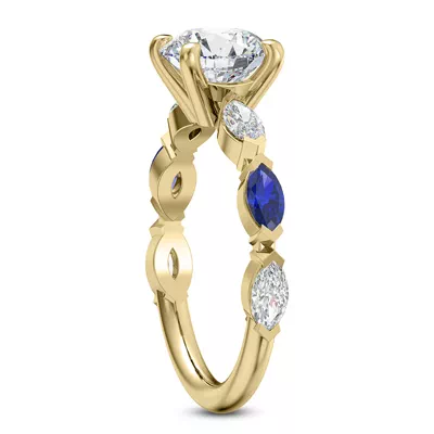 Astro Diamond And Sapphire Engagement Ring